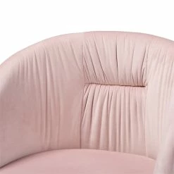 Deals 🤩 Baxton Studio Ravenna Pink Velvet Fabric And Gold Metal Swivel Office Chair 😀 -Deals Writing Desks Store 2599705 5 L