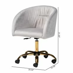 Cheapest ⌛ Baxton Studio Ravenna Grey Velvet Fabric And Gold Metal Swivel Office Chair ⭐ 28 Cheapest ⌛ Baxton Studio Ravenna Grey Velvet Fabric And Gold Metal Swivel Office Chair ⭐ -Deals Writing Desks Store 2599706 11 L
