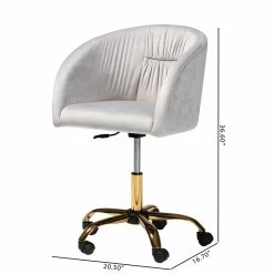Cheapest ⌛ Baxton Studio Ravenna Grey Velvet Fabric And Gold Metal Swivel Office Chair ⭐ 29 Cheapest ⌛ Baxton Studio Ravenna Grey Velvet Fabric And Gold Metal Swivel Office Chair ⭐ -Deals Writing Desks Store 2599706 12 L