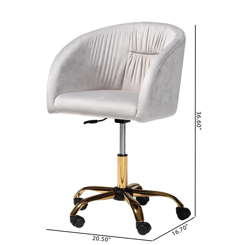 Cheapest ⌛ Baxton Studio Ravenna Grey Velvet Fabric And Gold Metal Swivel Office Chair ⭐ 16 Cheapest ⌛ Baxton Studio Ravenna Grey Velvet Fabric And Gold Metal Swivel Office Chair ⭐ - Image 14