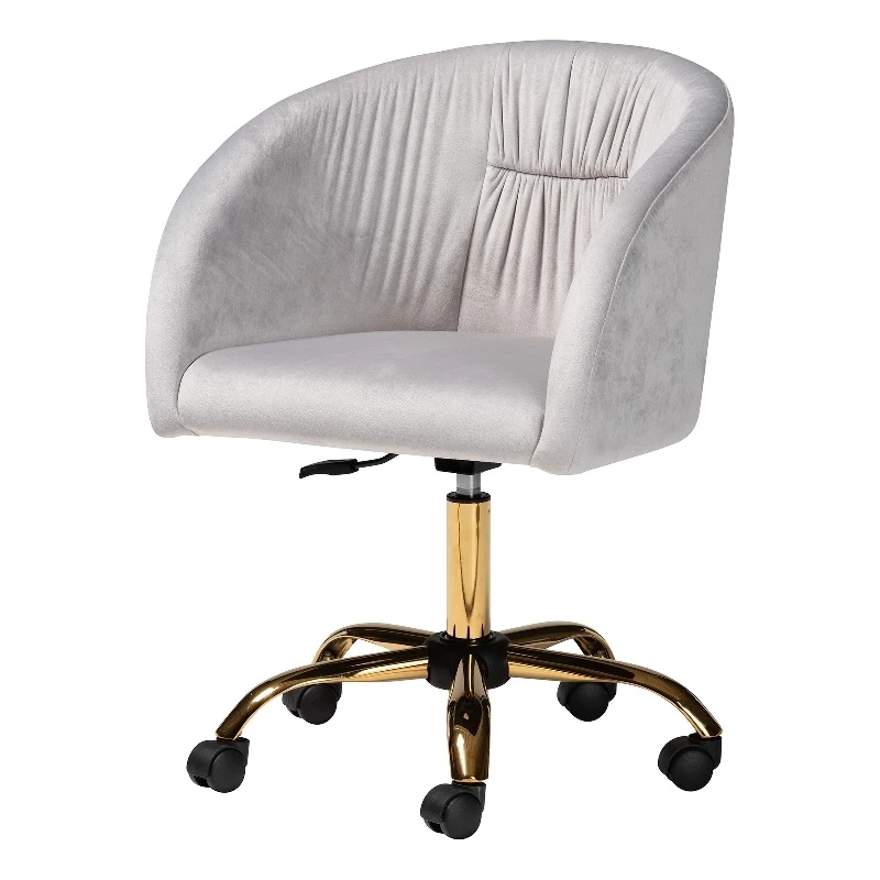 Cheapest ⌛ Baxton Studio Ravenna Grey Velvet Fabric And Gold Metal Swivel Office Chair ⭐ 3 Cheapest ⌛ Baxton Studio Ravenna Grey Velvet Fabric And Gold Metal Swivel Office Chair ⭐