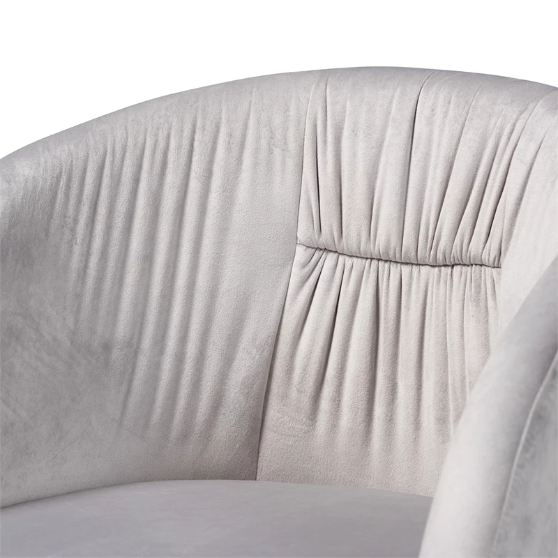 Cheapest ⌛ Baxton Studio Ravenna Grey Velvet Fabric And Gold Metal Swivel Office Chair ⭐ 9 Cheapest ⌛ Baxton Studio Ravenna Grey Velvet Fabric And Gold Metal Swivel Office Chair ⭐ - Image 7