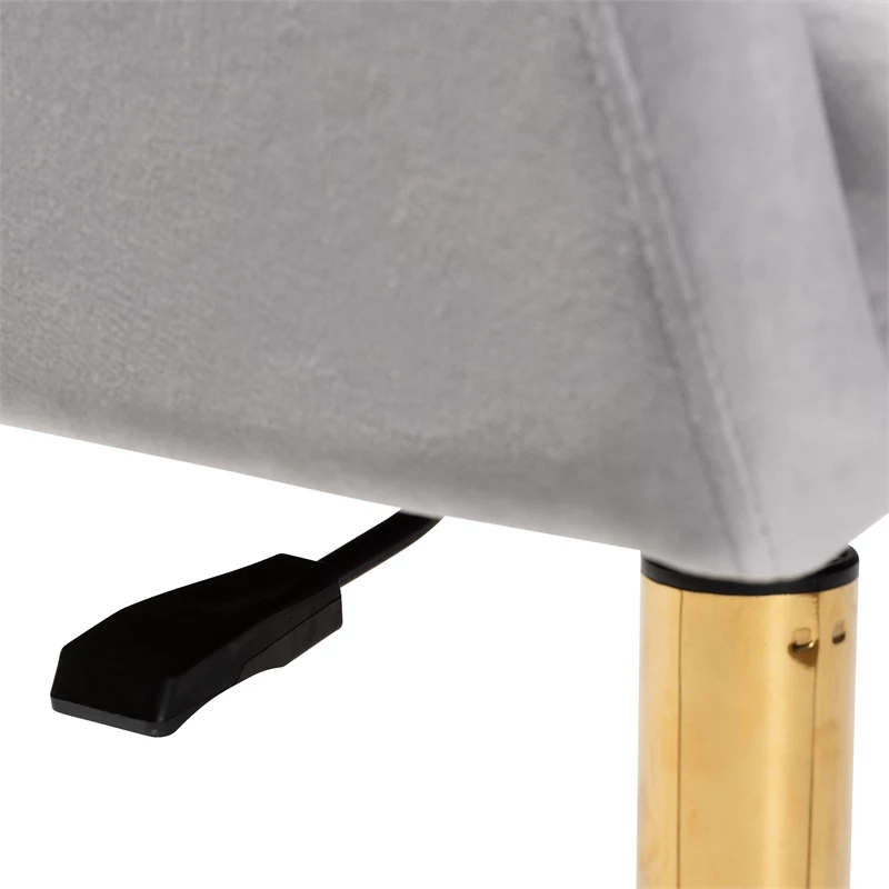 Cheapest ⌛ Baxton Studio Ravenna Grey Velvet Fabric And Gold Metal Swivel Office Chair ⭐ 11 Cheapest ⌛ Baxton Studio Ravenna Grey Velvet Fabric And Gold Metal Swivel Office Chair ⭐ - Image 9
