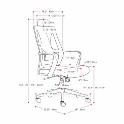 Promo 😍 CorLiving Workspace Fabric Mesh Back Pink And White Office Chair 🎉 21 Promo 😍 CorLiving Workspace Fabric Mesh Back Pink And White Office Chair 🎉 -Deals Writing Desks Store 2611411 6 L