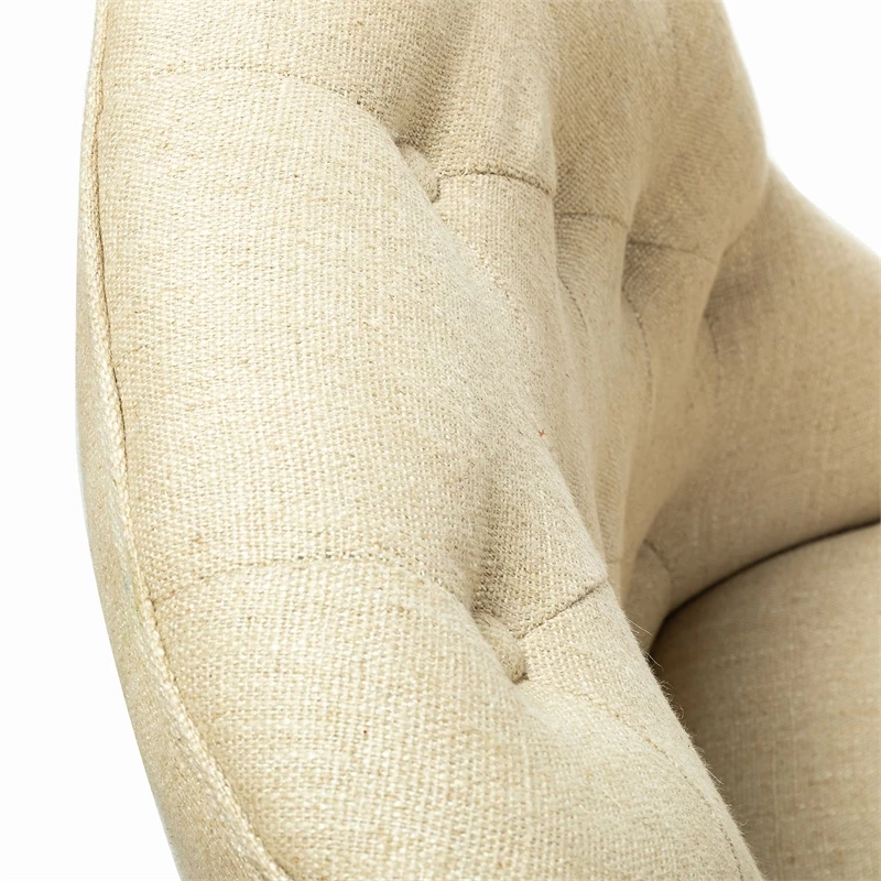 Budget 🎁 HomeRoots 'Beige Natural Tufted Back Linen Style Rolling Office Chair 🎉 5 Budget 🎁 HomeRoots 'Beige Natural Tufted Back Linen Style Rolling Office Chair 🎉 - Image 3