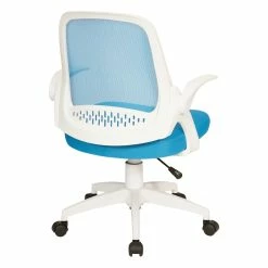 Deals 😍 OSP Home Furnishings Jackson Office Chair With Blue Fabric Mesh And White Frame Including Flip Arms 🔔 8 Deals 😍 OSP Home Furnishings Jackson Office Chair With Blue Fabric Mesh And White Frame Including Flip Arms 🔔 -Deals Writing Desks Store 2632340 2 L