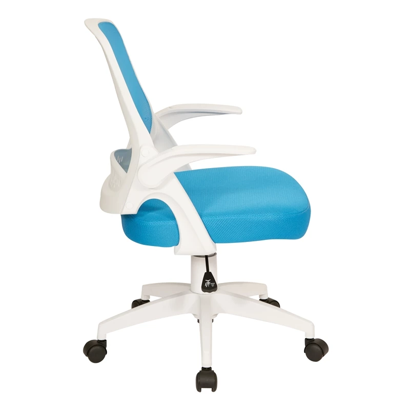Deals 😍 OSP Home Furnishings Jackson Office Chair With Blue Fabric Mesh And White Frame Including Flip Arms 🔔 6 Deals 😍 OSP Home Furnishings Jackson Office Chair With Blue Fabric Mesh And White Frame Including Flip Arms 🔔 - Image 4