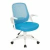 Deals 😍 OSP Home Furnishings Jackson Office Chair With Blue Fabric Mesh And White Frame Including Flip Arms 🔔 -Deals Writing Desks Store 2632340 L