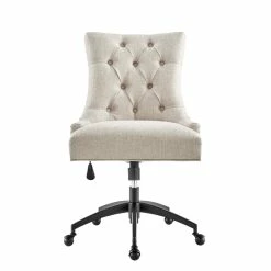Cheapest 🎁 Modway Regent Tufted Back Modern Fabric Swivel Office Chair In Beige/Black 😍 -Deals Writing Desks Store 2633553 2 L