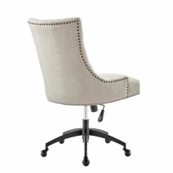 Cheapest 🎁 Modway Regent Tufted Back Modern Fabric Swivel Office Chair In Beige/Black 😍 -Deals Writing Desks Store 2633553 4 L