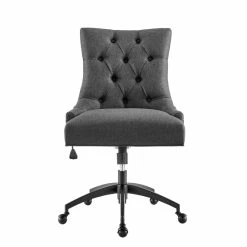 Wholesale 🎁 Modway Regent Tufted Back Modern Fabric Swivel Office Chair In Gray/Black ❤️ -Deals Writing Desks Store 2633554 2 L