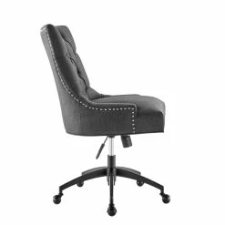 Wholesale 🎁 Modway Regent Tufted Back Modern Fabric Swivel Office Chair In Gray/Black ❤️ -Deals Writing Desks Store 2633554 3 L