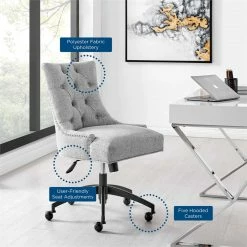 Brand new ๐ฏ Modway Regent Tufted Back Modern Fabric Swivel Office Chair In Light Gray/Black โจ 13 Brand new ๐ฏ Modway Regent Tufted Back Modern Fabric Swivel Office Chair In Light Gray/Black โจ -Deals Writing Desks Store 2633555 7 L