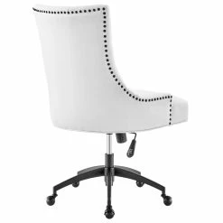 Wholesale 🧨 Modway Regent Tufted Back Modern Fabric Swivel Office Chair In White/Black ❤️ -Deals Writing Desks Store 2633580 4 L