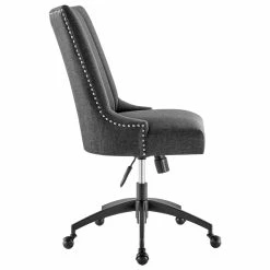 Coupon 👏 Modway Empower 21.5" Tufted Fabric Swivel Office Chair In Gray/Black 🎁 -Deals Writing Desks Store 2633608 3 L