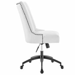 Best Pirce ✔️ Modway Empower 21.5" Tufted Fabric Swivel Office Chair In White/Black 🌟 -Deals Writing Desks Store 2633610 3 L