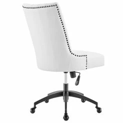Best Pirce ✔️ Modway Empower 21.5" Tufted Fabric Swivel Office Chair In White/Black 🌟 -Deals Writing Desks Store 2633610 4 L