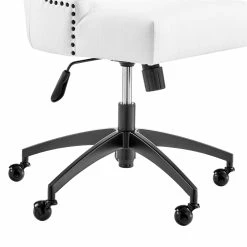 Best Pirce ✔️ Modway Empower 21.5" Tufted Fabric Swivel Office Chair In White/Black 🌟 -Deals Writing Desks Store 2633610 6 L