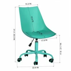 Outlet 🛒 FurnitureR Green Task Office Chair Swivel Adjustable Height 😉 -Deals Writing Desks Store 2638532 3 L
