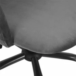 Flash Sale 💯 FurnitureR Grey Velvet Swivel Adjustable Office Chair ❤️ -Deals Writing Desks Store 2638534 4 L