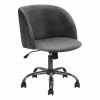 Flash Sale 💯 FurnitureR Grey Velvet Swivel Adjustable Office Chair ❤️ -Deals Writing Desks Store 2638534 L
