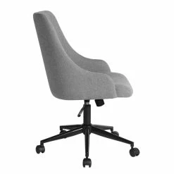 Best Sale 🎁 FurnitureR Grey Upholstered Adjustable High Back Task Chair 🌟 11 Best Sale 🎁 FurnitureR Grey Upholstered Adjustable High Back Task Chair 🌟 -Deals Writing Desks Store 2638535 5 L