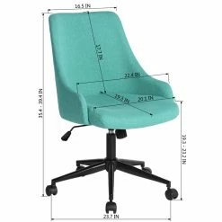Buy ⭐ FurnitureR Upholstered Adjustable High Back Task Chair ⌛ -Deals Writing Desks Store 2638536 3 L
