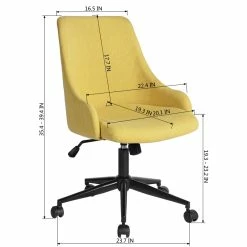 Best Sale 💯 FurnitureR Upholstered Adjustable High Back Task Chair 👍 -Deals Writing Desks Store 2638537 3 L