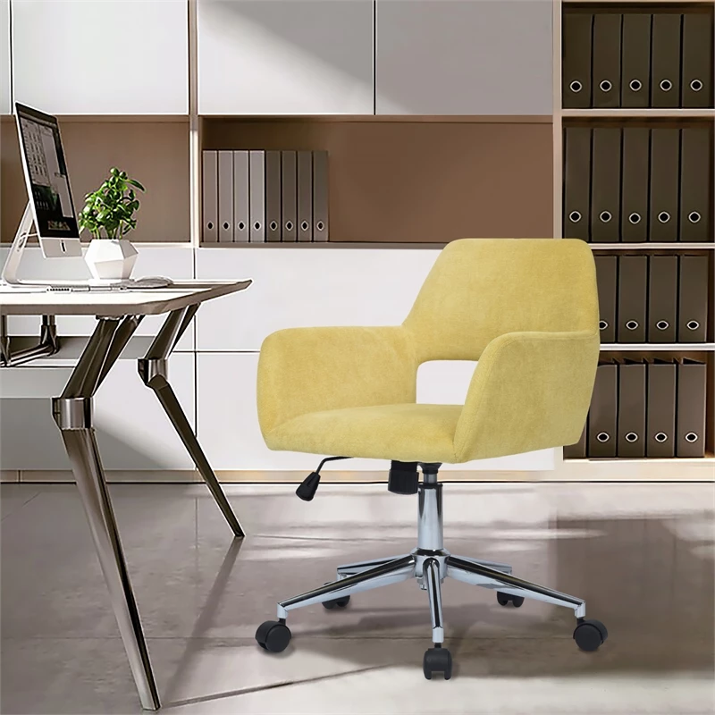 Promo 🎁 FurnitureR Homycasa Yellow Velvet Upholstered Task Chair Swivel Home Office Chair 🤩 9 Promo 🎁 FurnitureR Homycasa Yellow Velvet Upholstered Task Chair Swivel Home Office Chair 🤩 - Image 7