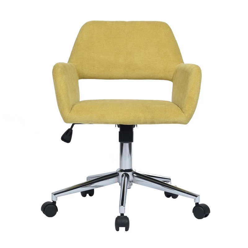 Promo 🎁 FurnitureR Homycasa Yellow Velvet Upholstered Task Chair Swivel Home Office Chair 🤩 4 Promo 🎁 FurnitureR Homycasa Yellow Velvet Upholstered Task Chair Swivel Home Office Chair 🤩 - Image 2
