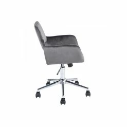 New 🔔 FurnitureR Homycasa Gery Velvet Upholstered Task Chair Swivel Home Office Chair 👍 -Deals Writing Desks Store 2642213 5 L