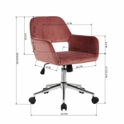 New 🔔 FurnitureR Homycasa Rose Velvet Upholstered Task Chair Swivel Home Office Chair 😉 15 New 🔔 FurnitureR Homycasa Rose Velvet Upholstered Task Chair Swivel Home Office Chair 😉 -Deals Writing Desks Store 2642214 3 L