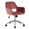 New 🔔 FurnitureR Homycasa Rose Velvet Upholstered Task Chair Swivel Home Office Chair 😉 -Deals Writing Desks Store 2642214 L