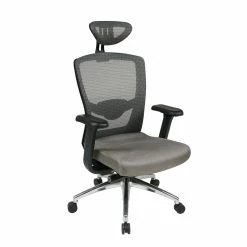 Promo 😀 Office Star Gray ProGrid High Back Office Chair In Fabric With Adjustable Arms ✔️