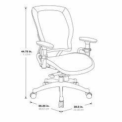 Buy 💯 Office Star Professional Breathable Mesh Black Chair With Industrial Steel Finish Accents 🔥 -Deals Writing Desks Store 3869 8 L