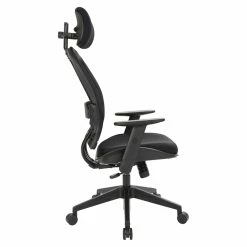 Best deal 🔔 Office Star Professional AirGrid Black Back And Mesh Fabric Seat Chair Adjustable Headrest ⌛ -Deals Writing Desks Store 3902 4 L