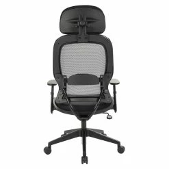 Best deal 🔔 Office Star Professional AirGrid Black Back And Mesh Fabric Seat Chair Adjustable Headrest ⌛ -Deals Writing Desks Store 3902 5 L