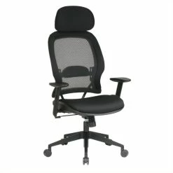 Best deal 🔔 Office Star Professional AirGrid Black Back And Mesh Fabric Seat Chair Adjustable Headrest ⌛
