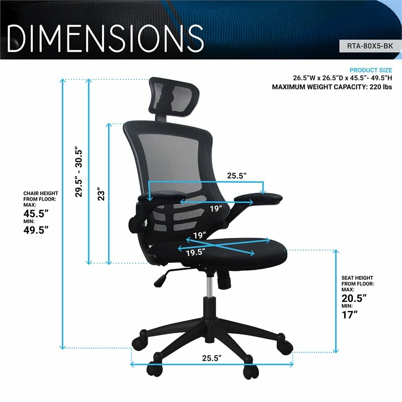 Discount ๐ Techni Mobili Executive High Back Office Chair With Headrest In Black ๐งจ 9 Discount ๐ Techni Mobili Executive High Back Office Chair With Headrest In Black ๐งจ - Image 7