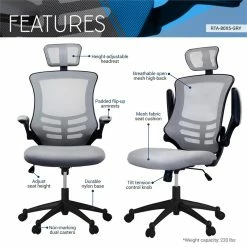 Best reviews of ✨ Techni Mobili Executive High Back Office Chair With Headrest In Silver Grey 👏 -Deals Writing Desks Store 432741 16 L
