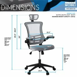 Best reviews of ✨ Techni Mobili Executive High Back Office Chair With Headrest In Silver Grey 👏 -Deals Writing Desks Store 432741 17 L