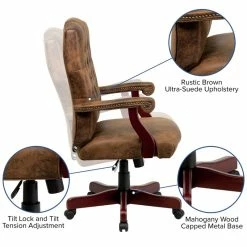 Brand new 🎉 Flash Furniture Classic Executive Office Chair In Bomber Brown 🥰 -Deals Writing Desks Store 454405 5 L