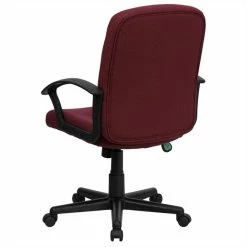 Best Sale 🧨 Flash Furniture Mid Back Office Chair With Nylon Arms In Burgundy ❤️ -Deals Writing Desks Store 454442 3 L
