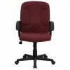 Best Sale 🧨 Flash Furniture Mid Back Office Chair With Nylon Arms In Burgundy ❤️ -Deals Writing Desks Store 454442 L