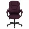 Wholesale 👏 Flash Furniture High Back Microfiber Upholstered Office Chair In Grape 🧨 -Deals Writing Desks Store 454627 L