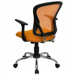 Brand new 👏 Flash Furniture Mid Back Mesh Office Chair In Orange 👍 -Deals Writing Desks Store 454664 3 L
