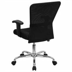 Flash Sale 🤩 Flash Furniture Mid Back Mesh Computer Office Chair In Black 😀 -Deals Writing Desks Store 454666 3 L