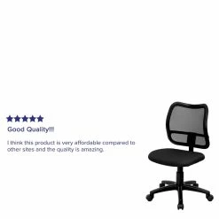 Best Pirce 👍 Flash Furniture Mid Back Mesh Office Swivel Chair With Black Fabric Seat 😉 -Deals Writing Desks Store 454726 3 L