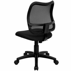 Best Pirce 👍 Flash Furniture Mid Back Mesh Office Swivel Chair With Black Fabric Seat 😉 -Deals Writing Desks Store 454726 5 L