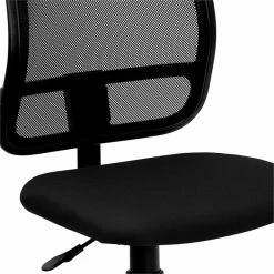 Best Pirce 👍 Flash Furniture Mid Back Mesh Office Swivel Chair With Black Fabric Seat 😉 -Deals Writing Desks Store 454726 6 L
